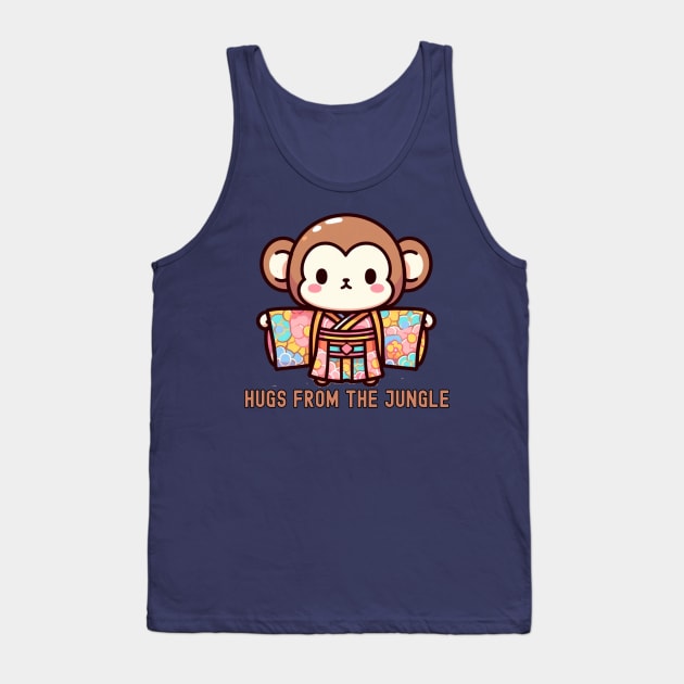 Japanese monkey Free hugs Tank Top by Japanese Fever